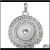 Colliers Pendentifs Bijoux Mode Beauté Strass Rond Pendentif En Métal Collier 60Cm Fit 18Mm Snap Boutons Bijoux Xl0146 Drop Delivery