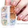 AB sjöjungfruflingor Sparkly Nail Glitter Glänsande Sequins Pulver Spangles Polska Nails Art Decoration