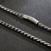 Hiphop 5MM Mens Necklace Chain Vintage Old Silver Color Stainless Steel Jewelry 26" Neck Link Chains Men Boys Male Military