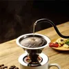 Reusable Mesh Coffee Dripper Stainless Steel Filter Funnel Holder Filters For Pour Over Maker 210423