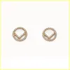 Boucles d'oreilles en or Designers Boucles d'oreilles en diamant F Studs 925 Argent pour femmes Petite taille Hoops Lovers Cadeau Bijoux de luxe avec Box1535491