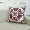 Sofa Cover Floral Embroidery Ethnic Woolen Canvas Embroidered Cushion Pillow 211207