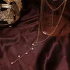 EN Fashion Long For Women Boho Multilayered Pearl Pendant Necklace 2021 Trend Choker Sweater Chain Jewelry