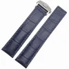 Yeni varış Watchband Mavi Bilezikler 20mm 22mm Dağıtım Ile Hakiki Deri İzle Strap Çelik Toka Dana Deri H0915