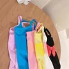 Arrivée d'été Filles Mode Candy Couleur Gilet Enfants Princesse S avec Bow 210528