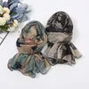 ファッション女性の綿の粘着スカーフオンブル花のボイルビーチハジャブショールとラップ女性Foulard Echarpe 180 * 90cm