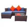 3 Piece Patio Sectional Wicker Rattan Outdoor Furniture Sofa Set US stock a11 a18