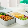 Food Container Bento Box Lunch Set Plastic Fashion Japanese Double Sealed Heat Preservation Fresh-keeping Leak-proof 210423