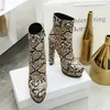 Winter Ankle Boots Women Snake Print Platform Thick Heel Short Zip Super High Shoes Lady Autumn Plus Size 43 210517