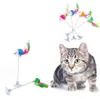 Funny swing spring Mice with Suction cup Furry cat colorful Feather Tails Mouse Toy for Cats Small Cute Pet Toys SN5512