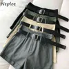 NEPLOE High Waist Hip Proste Szorty Feminino Letnie Cukierki Kolor Causal Spodenki Kobiet Kieszonkowy Luźny Z Sashes 210510