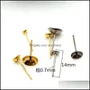 Configurações de jóias 100pcs/lote 3/4/5/6/7/8mm aço inoxidável em branco pós -rodo