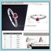 Wedding Rings Jewelry Real 925 Sterling Sier For Women White Red Diamond Ladies Engagement Gift Drop Delivery 2021 Eansb
