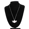Fashion Sublimation Blank Necklace Thermal Transter Angel Wing Round designer necklace jewelry for woman man Silver Plated Pendant Anniversary Lovers Necklaces