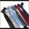 Fashion Aessories Drop Delivery 2021 6Cm Polyester Neck For Men Skinny Slim Narrow Neckties Business Wedding Dress Neckwear Ties Cravat1 Wryw