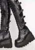 2021 высококачественный дизайн женский женский платформ High High Boots Bupe Buckle Buckle Punk High Hells Boots Женщины косплей клинья сапоги женщина