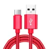 10 stks / partij Mobiele telefoon Kabels Type-C Snelle oplaadgegevenskabel voor Xiaomi 11 Pro Huawei Micro USB Snelle oplader Nylon Gevlochten Draad 1m Koord