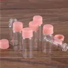 Partihandel 100 stycken 4ml 16 * 40mm Klar glasflaskor med rosa plastlock Mini små burkar Valsvedar