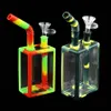 Shisha narghilè bong in vetro dab tubo per fumare acqua tubo in silicone ﾠ giunto scatola per bevande narghilè altezza 7"