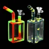 Shisha Hookh Glass Glass Bong Dab Wave Dymanie Rurka Silikonowa Wąż Joint Drink Box Heaths Height 7 "