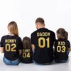 Olhar verão moda pai mãe bebê t - shirts Outerwear número impresso família roupas de harmonização roupas camiseta 210417