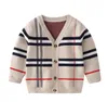 Automne bébé garçons Cardigans enfant en bas âge filles col en v pull tricots à manches longues coton pull enfants vêtements enfants manteau