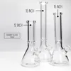 Glazen bongbeker 9 mm bongs 18 "14" en 10 "hebben olifantengewricht super zware water pijp rokende waterleidingen dab rig