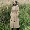 Winter Dames Windjack Donsjack Witte Eend Capuchon Lange Dikke Warme Puffer Veer Vrouwelijke Parka 210423