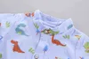 Летний мальчик одежда набор мультфильм динозавр печать с коротким рукавом рубашка + короткие штаны для 1 2 3 4 года ребенок ребенок малыш мальчиков одежда G220310