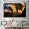 Toile d'art mural moderne de grande taille avec Lion, peinture abstraite avec animaux, impression HD pour décoration de salon, Cuadros