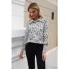 Foridol Casual Leopard Print Blouse Toppar Kvinnor Höst Winter Office Ladies Blouse T Shirts Långärmad Vit Tops 210415