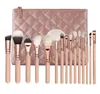 RANCAI LUXE COMPLETE Makeup Brush Set - Inclui 15 pcs rosto e maquiagens de olho pincéis, puro sintético natural completamente cosméticos conjuntos (rosa, preto)