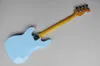 4-strängar blå kropp elektrisk basgitarr med vit pärla pickguard, lönn fretboard, ge anpassade tjänster