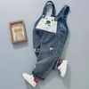 Vår höst barn kläder baby pojkar tjejer tecknad film denim byxor overell spädbarn outfit barn björn mode toddler casual 210417