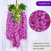 12pcs Wisteria fleur artificielle rotin couronne arc de mariage maison jardin bureau décoration pendentif plante décoration murale Y0728