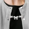 Pins, Brooches 3 Colors Charm Bowknot Duck Collar Clip Women Cardigan Sweater Shawl Blouse Shirt Clasps Clothing Jewelry