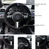 Diy preto camurça couro capa volante de carro para BMW F33 428I 2015 F30 328I 330i 320D 2016 F87 m3 m4 2014-2016