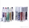 Naturkristall-Kunsthandwerkssteine, ätherisches Öl, Edelstein-Rollerball-Flaschen, transparentes Frostglas, 10 ml, Rolle auf Parfümflasche