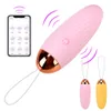 Itens de massagem App Control Bullet Vibrador Jump Salto Ovo Vaginal G-Spot Massager Sexo Brinquedo Para As Mulheres 10 Acelera Brinquedos Eróticos