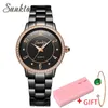 SunKta luxe or Rose noir céramique étanche montres femme série classique dames montre de qualité supérieure dames montre 210517