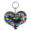 Porte-clés en forme de cœur à paillettes, décoration de bagages colorée, Mini porte-clés de sac, pendentif, cadeau créatif, ZC896