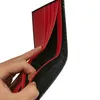 Bobao Fashion Mens Wallet Card Holder Bag Leather Witherts Red and Black Inner 8 Slots Casure Prese9250556