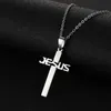 Hip Hop Jesus Cross Halsband hänge rostfritt stål halsband för kvinnor män mode smycken gåva kommer och sandig