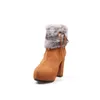 Botas punta redonda mujeres 2021 calzado de invierno zuecos plataforma cremallera sexy muslo tacones altos zapatos femeninos tobillo rock