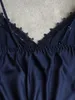 Kadın Pijama Kadınlar Nightgowns Sexy Lingerie Mavi Dantel İpek İç Kızlar Için V Yaka Spagetti Kayışı Mini Nightgown Gümrükleme Satılık