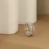 Andywen 925 Sterling Zilver Geometrische Onregelmatige Kralen Verstelbare Ringen Damesmode Fijne Sieraden voor Bruiloft 210608
