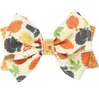 Thanksgiving Hair Bows for Girls Leaves Printed Ribbon Hairgrips Bowknot Clips Kids Hairs Accessories2338648