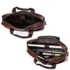 Men Genuine Leather Laptop Cow Travel Briefcase Crossbody Shoulder Bags