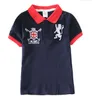 卸売！男の子夏のターンダウンカラーポーロPolos Tシャツファッションの縞模様の子供の服子供の半袖6色ティー子供綿トップス服、サイズ90-165cm