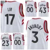 Serigrafía Baloncesto Gary Trent Jr Jerseys 33 Pascal Siakam 43 OG Anunoby 3 Fred VanVleet 23 Chris Boucher 25 Scottie Barnes 4 Negro Rojo Blanco Púrpura Hombre Mujer Juventud